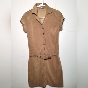 Vintage GasCo Short Sleeve Suede Belted Dress, Size 7